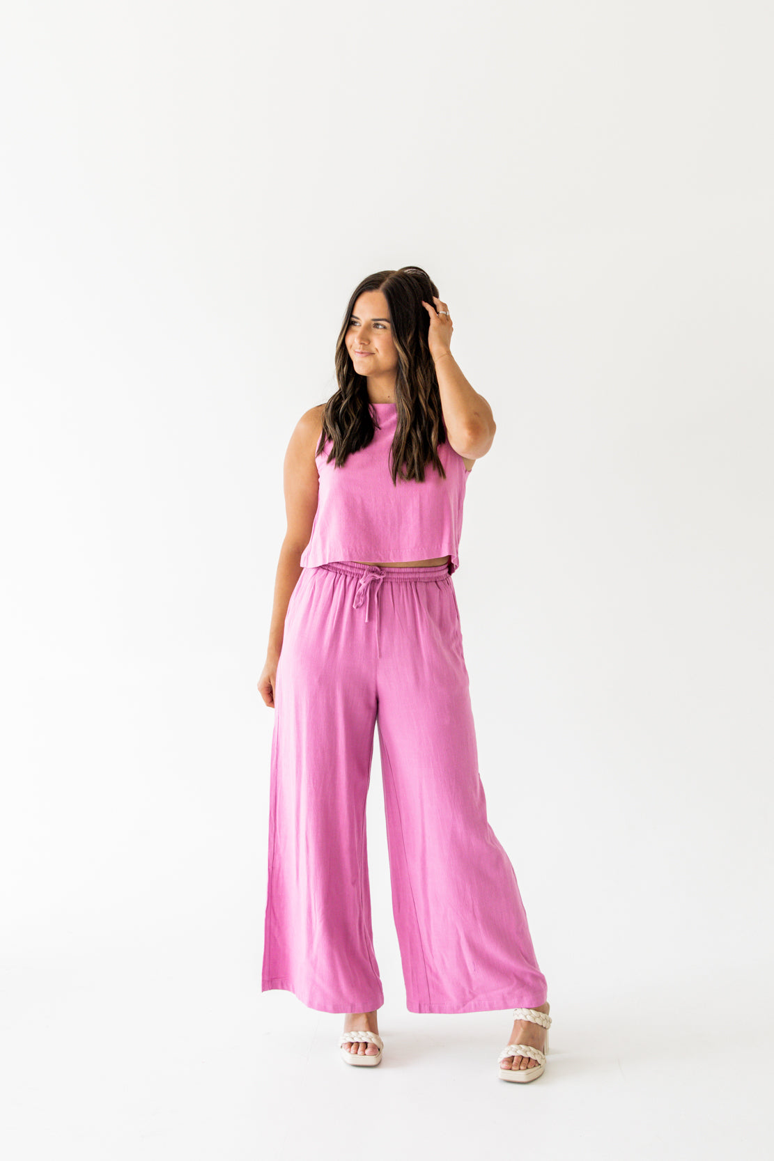 Katelyn Linen Tank & Pant Set | Orchid