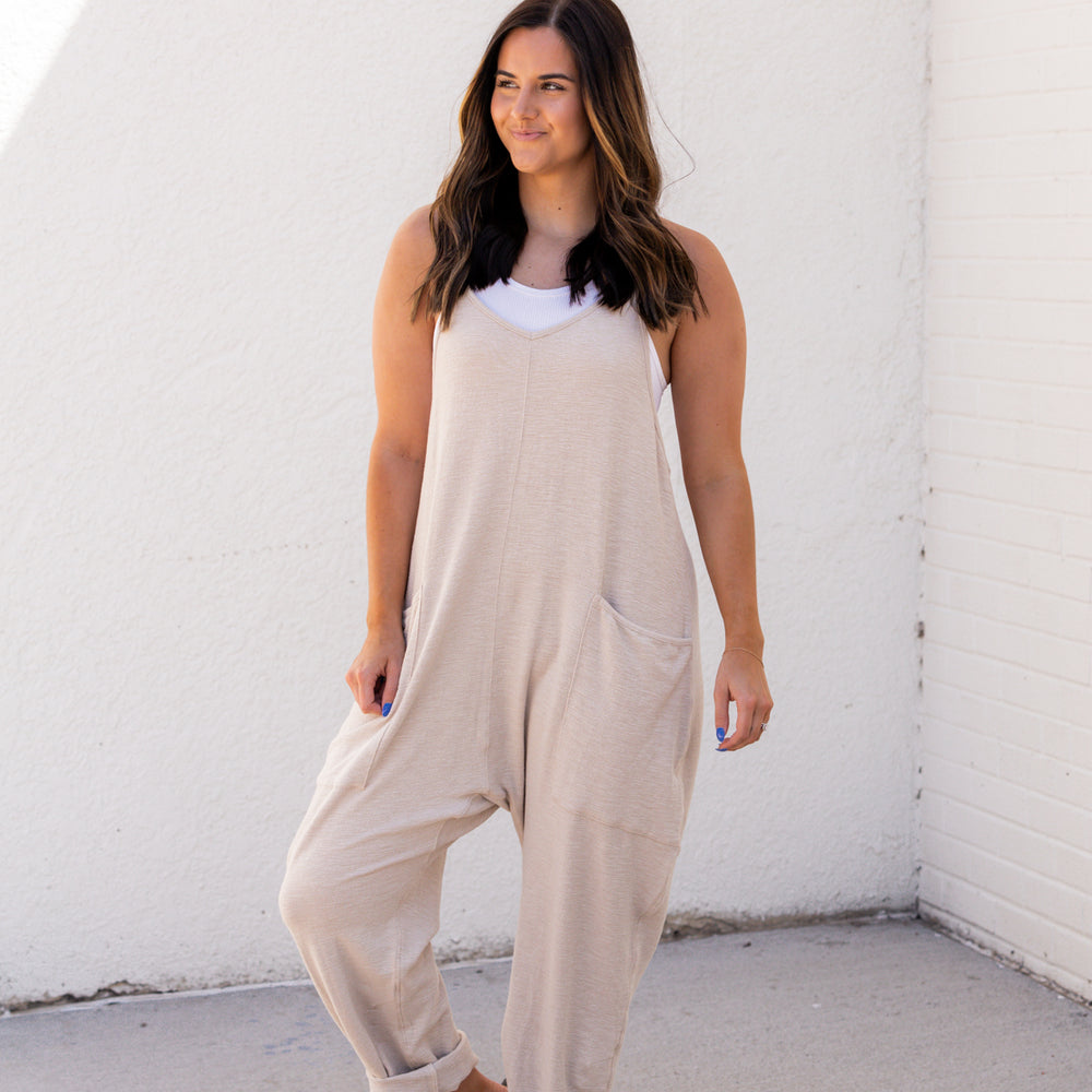 Winnie Loose Fit Jumpsuit | Beige