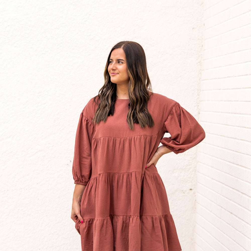 Mason Tiered Mini Dress | Red Bean