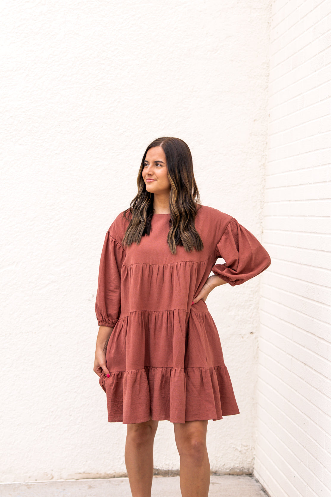 Mason Tiered Mini Dress | Red Bean