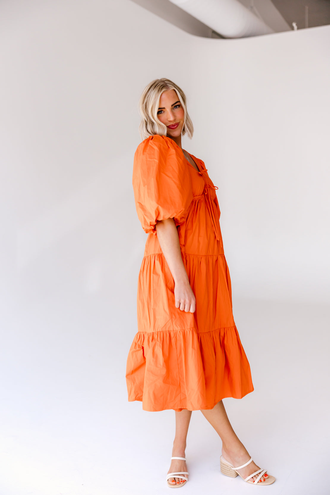 Marcy Tiered Midi Dress | Chili