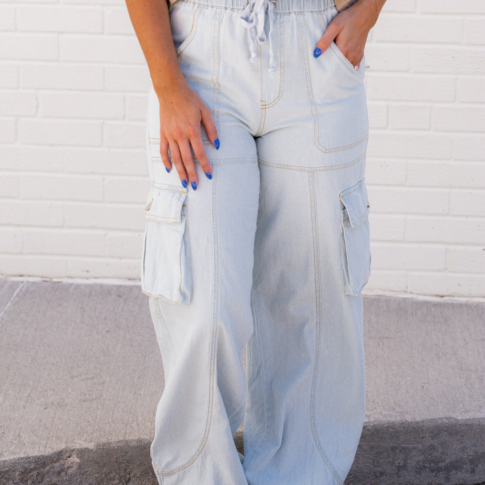 Willow Mid Rise Cargo Pants | Denim