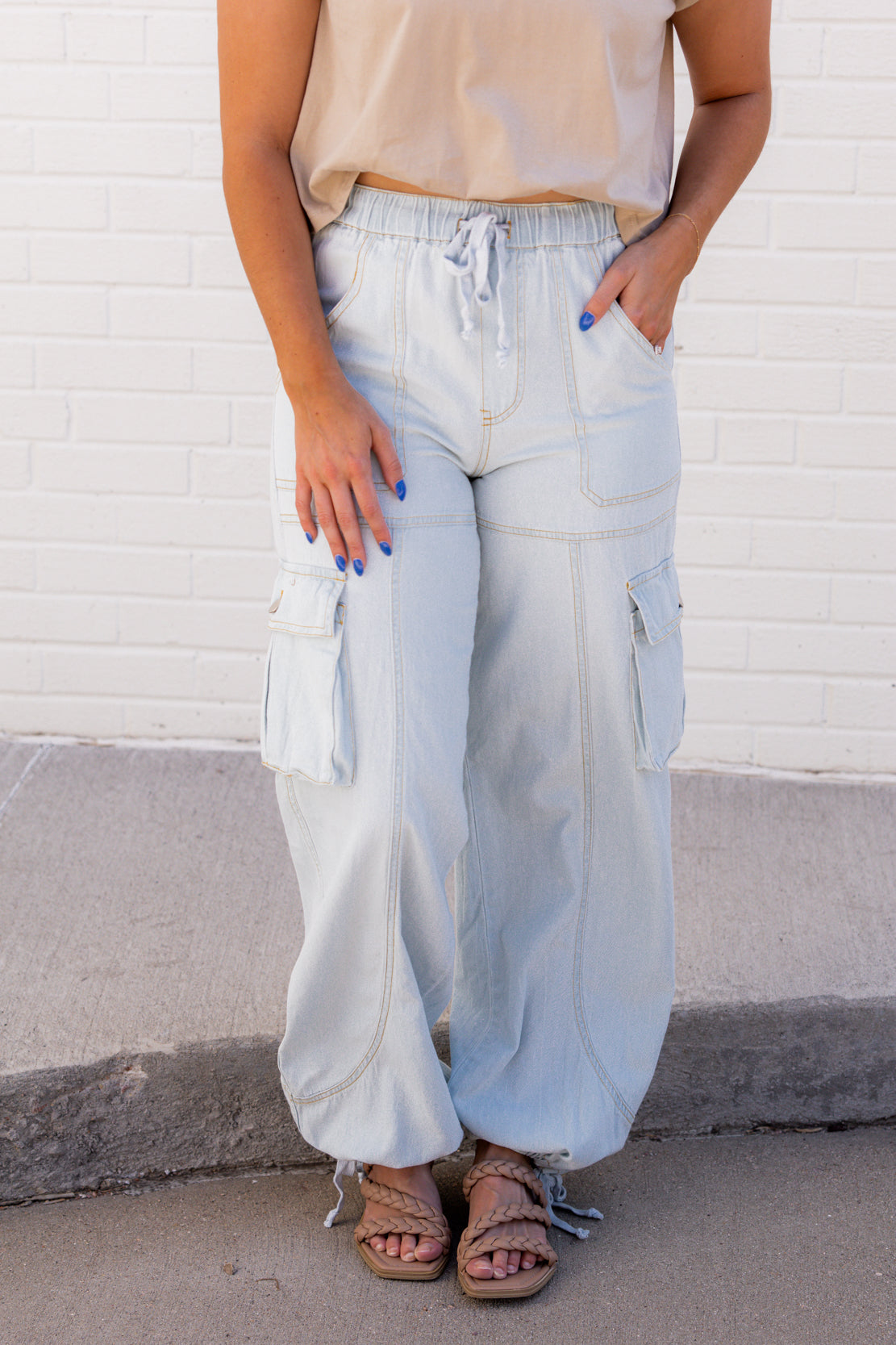 Willow Mid Rise Cargo Pants | Denim