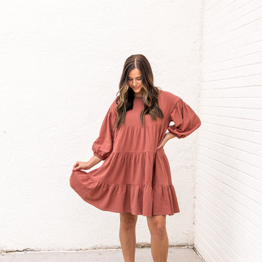 Mason Tiered Mini Dress | Red Bean