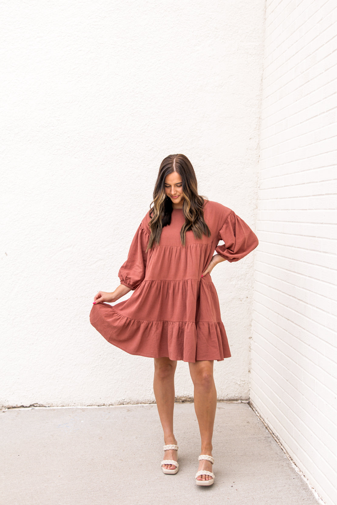 Mason Tiered Mini Dress | Red Bean