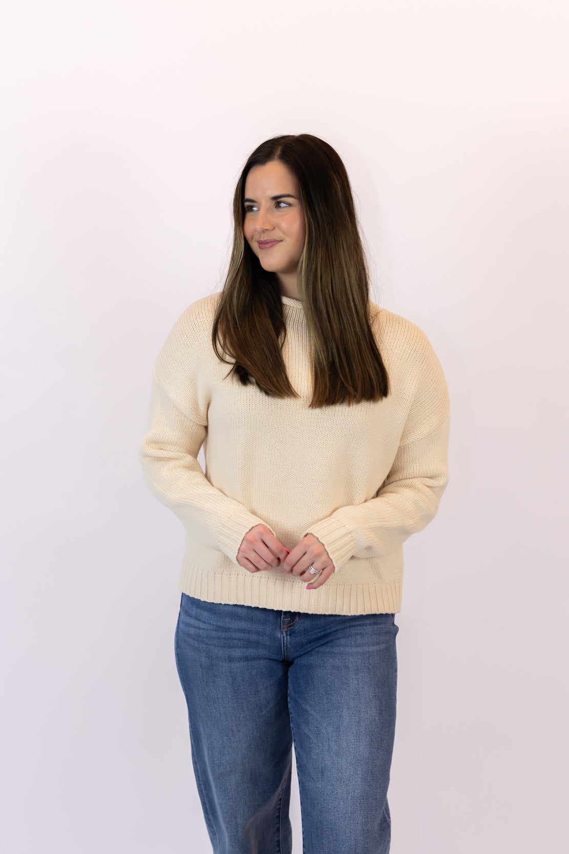 Kira Mock Neck Sweater | Natural