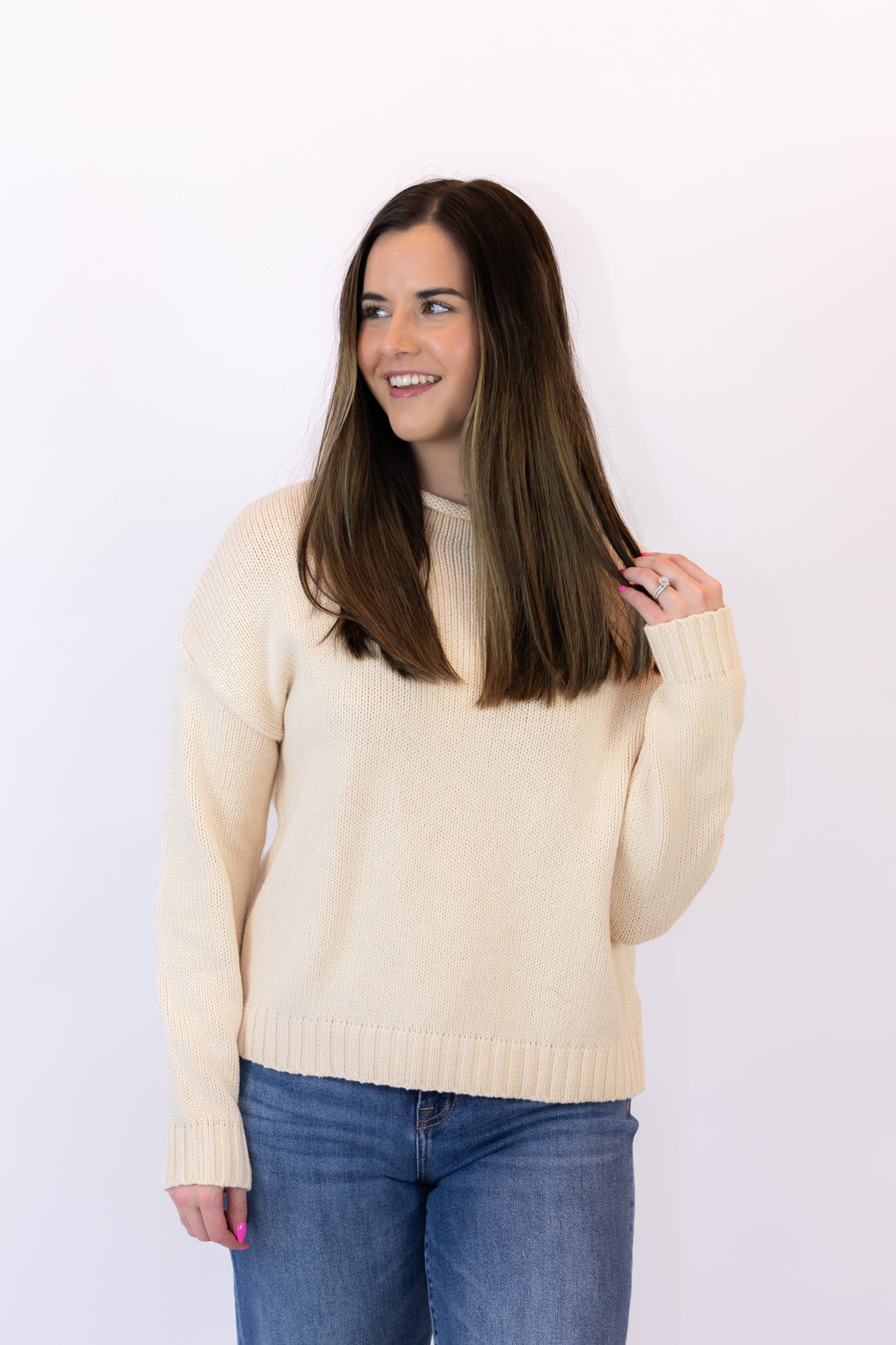 Kira Mock Neck Sweater | Natural