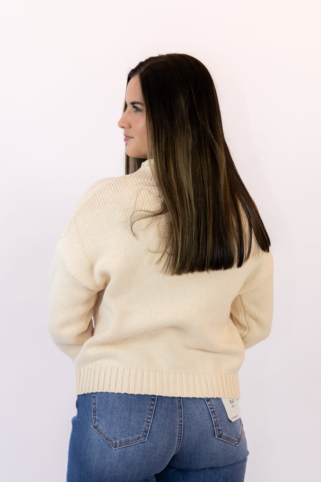 Kira Mock Neck Sweater | Natural