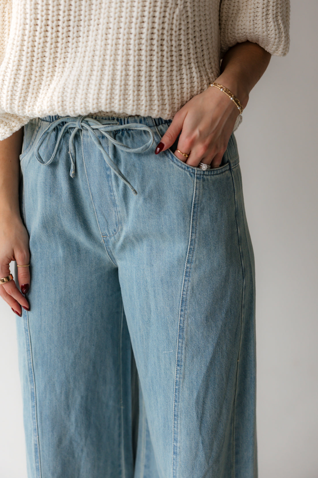 Gabby Wide Leg Pant | Denim