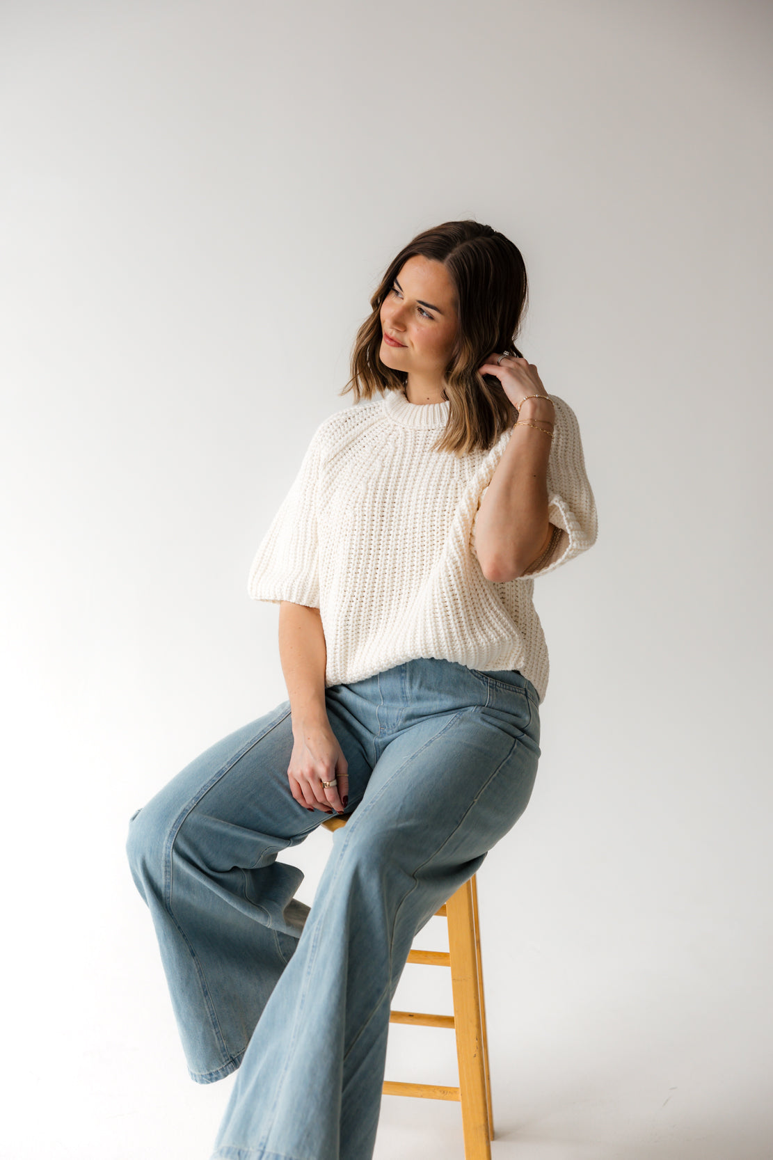 Amy Sweater Tee | Ivory – The Vault Clothing Co.