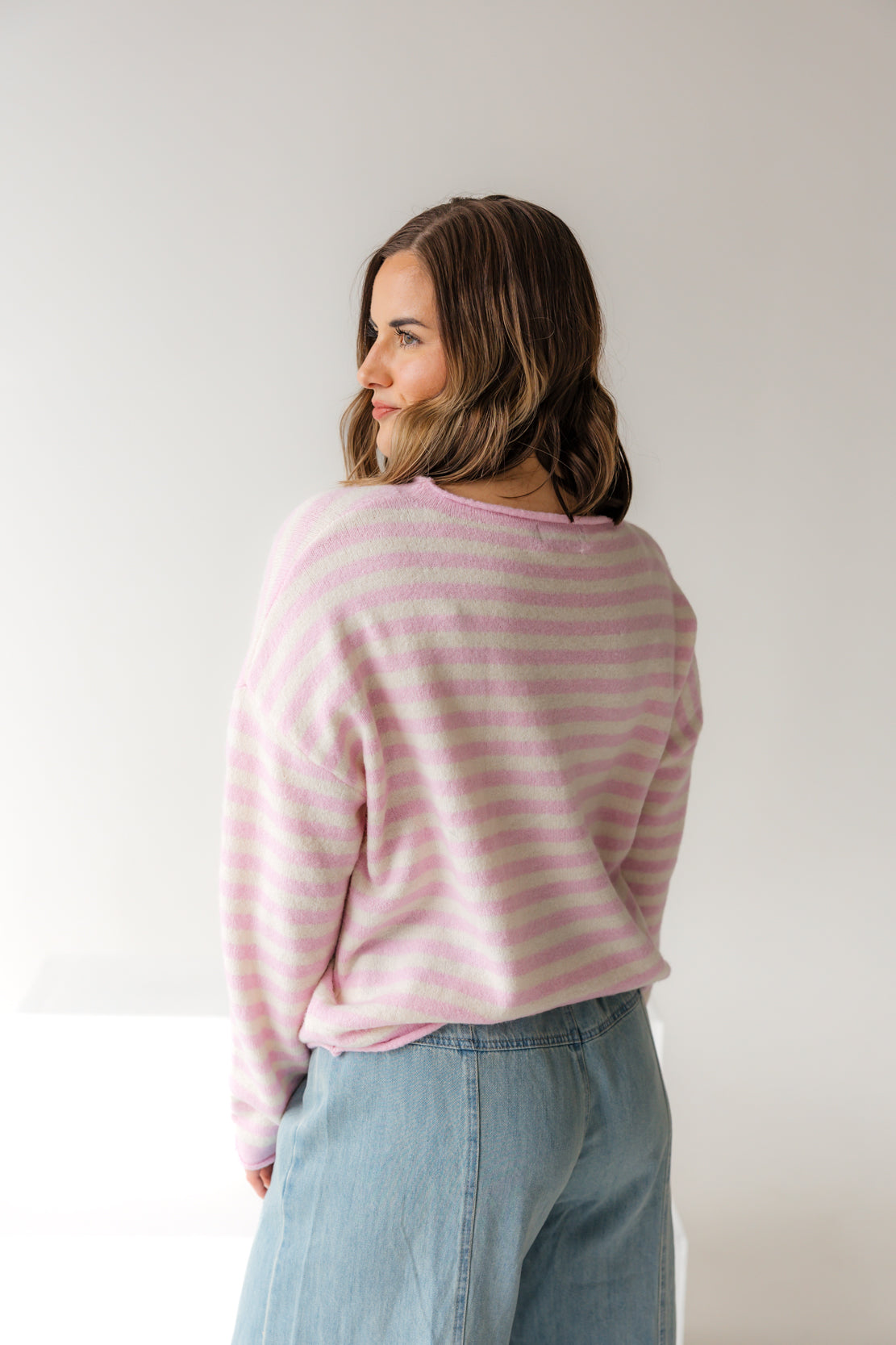 Miley Striped Cardigan | Lavender