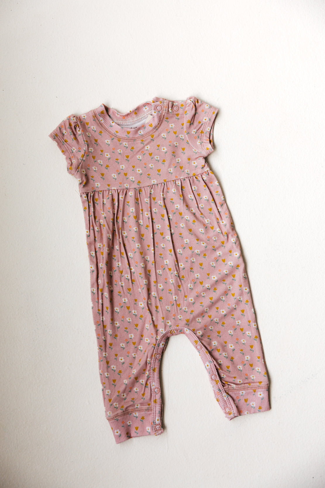 Babysprouts Girl's Short Sleeve Pant Romper | Mini Daisy