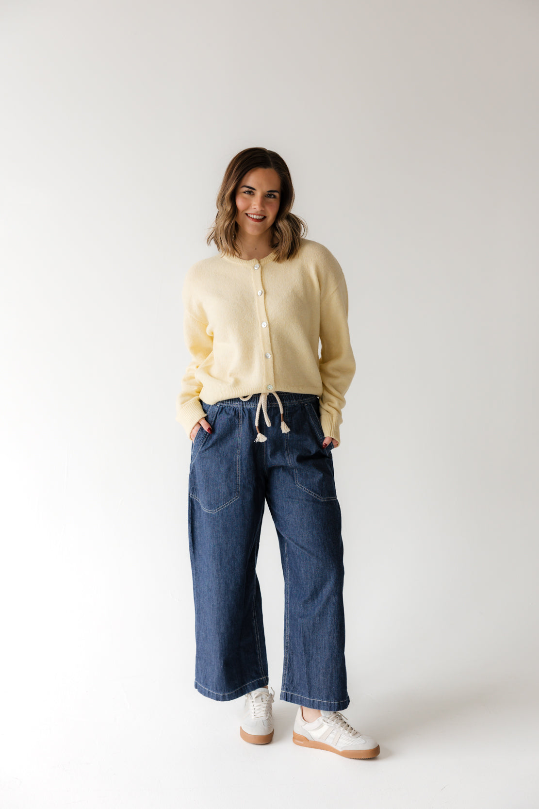 Kylie Button Down Cardigan | Light Yellow