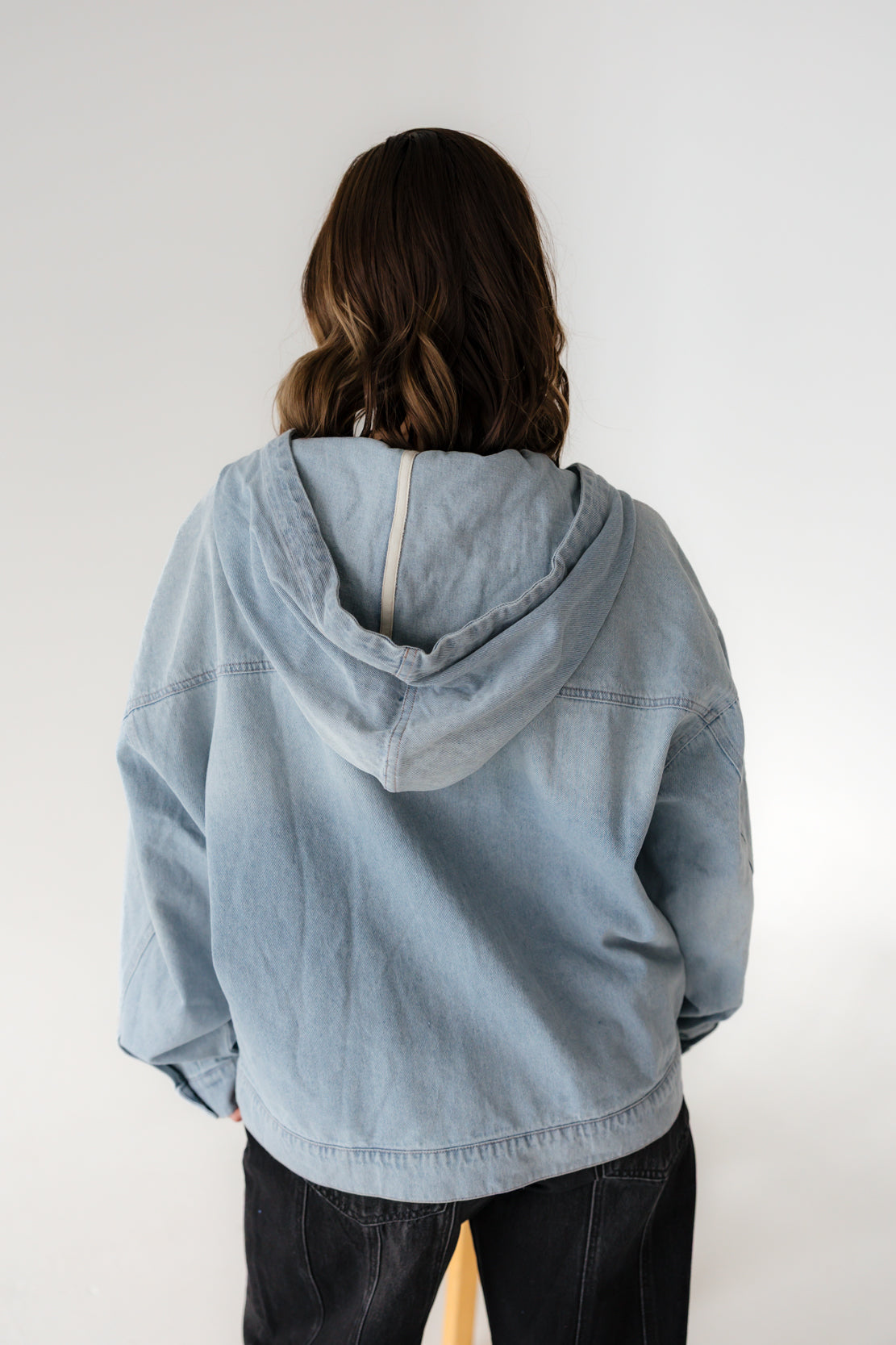 Abigail Hooded Jacket | Washed Denim