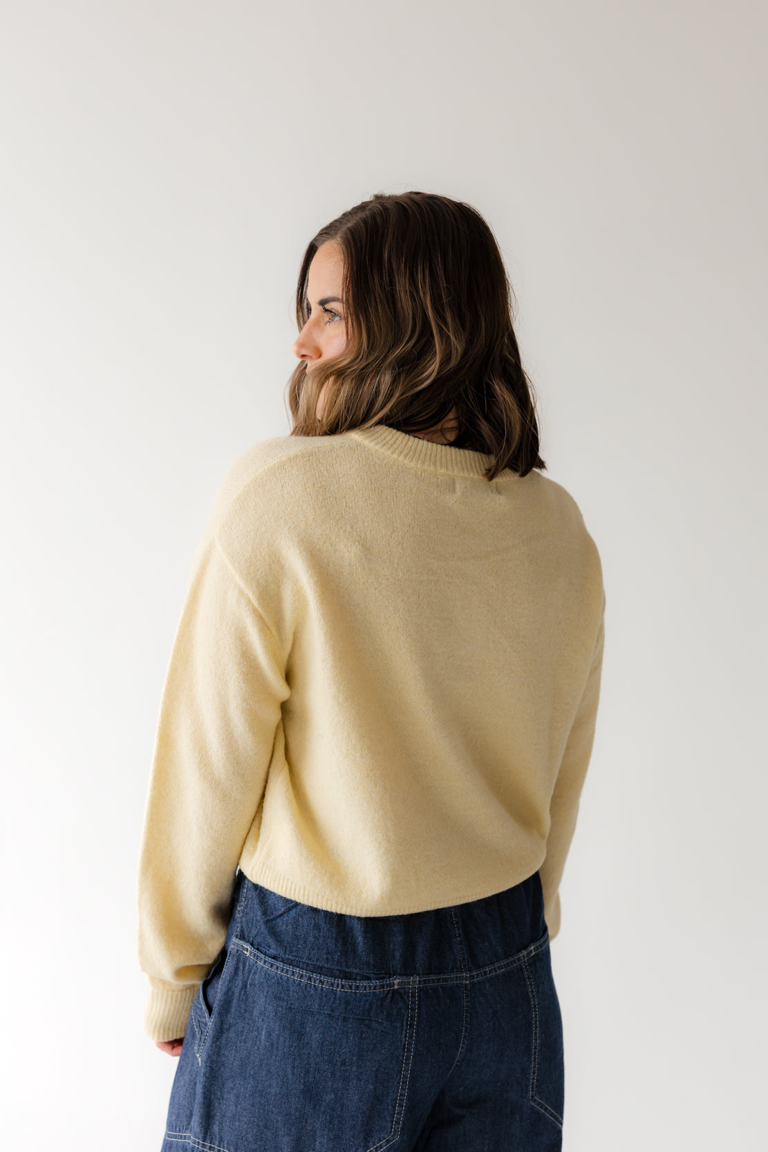 Kylie Button Down Cardigan | Light Yellow