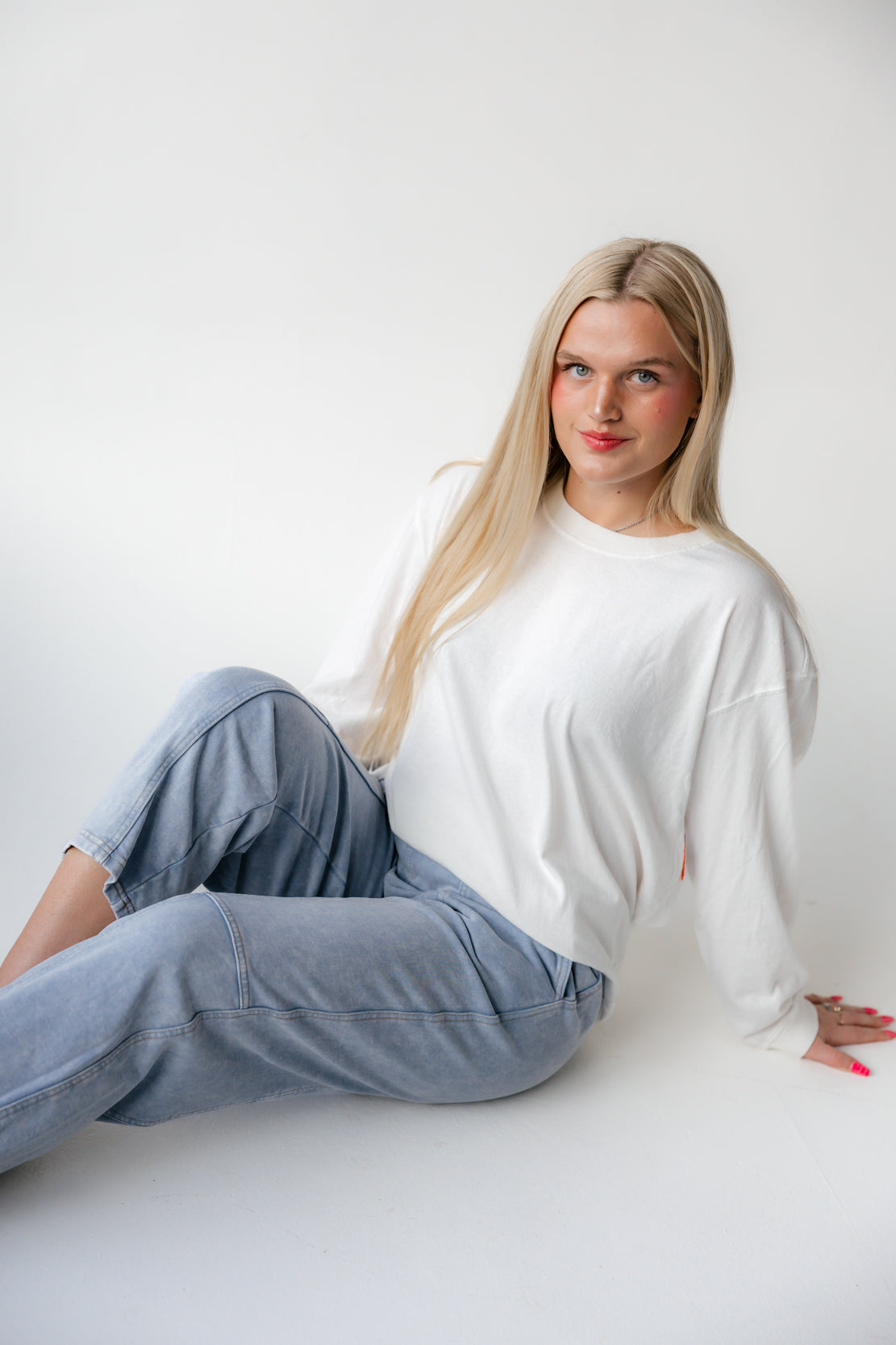 Leslie Acid Wash Barrel Pant | Light Blue