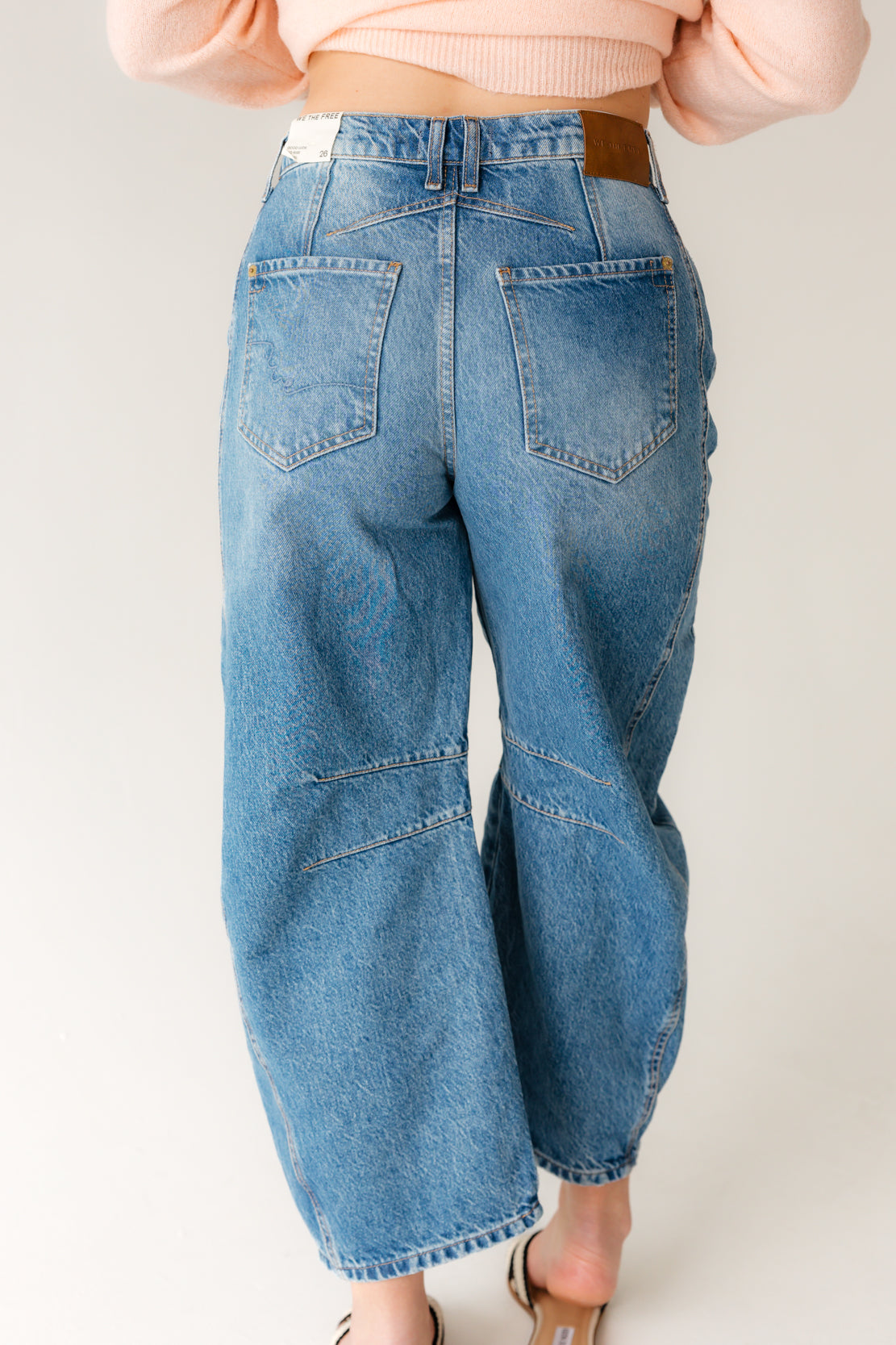 We The Free Good Luck Mid RIse Barrel Jeans | Ultra Light Beam