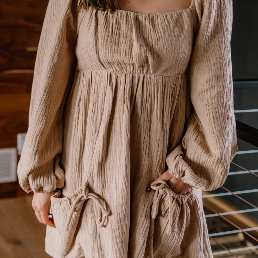 
                      
                        Palmer Tiered Mini Dress | Taupe
                      
                    