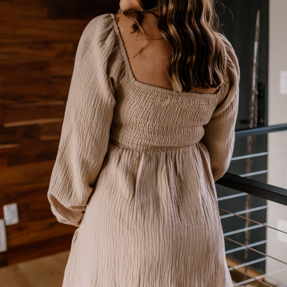 
                      
                        Palmer Tiered Mini Dress | Taupe
                      
                    