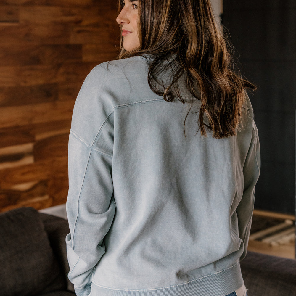 
                      
                        Nicole Acid Wash Sweatshirt | Cloud Blue
                      
                    