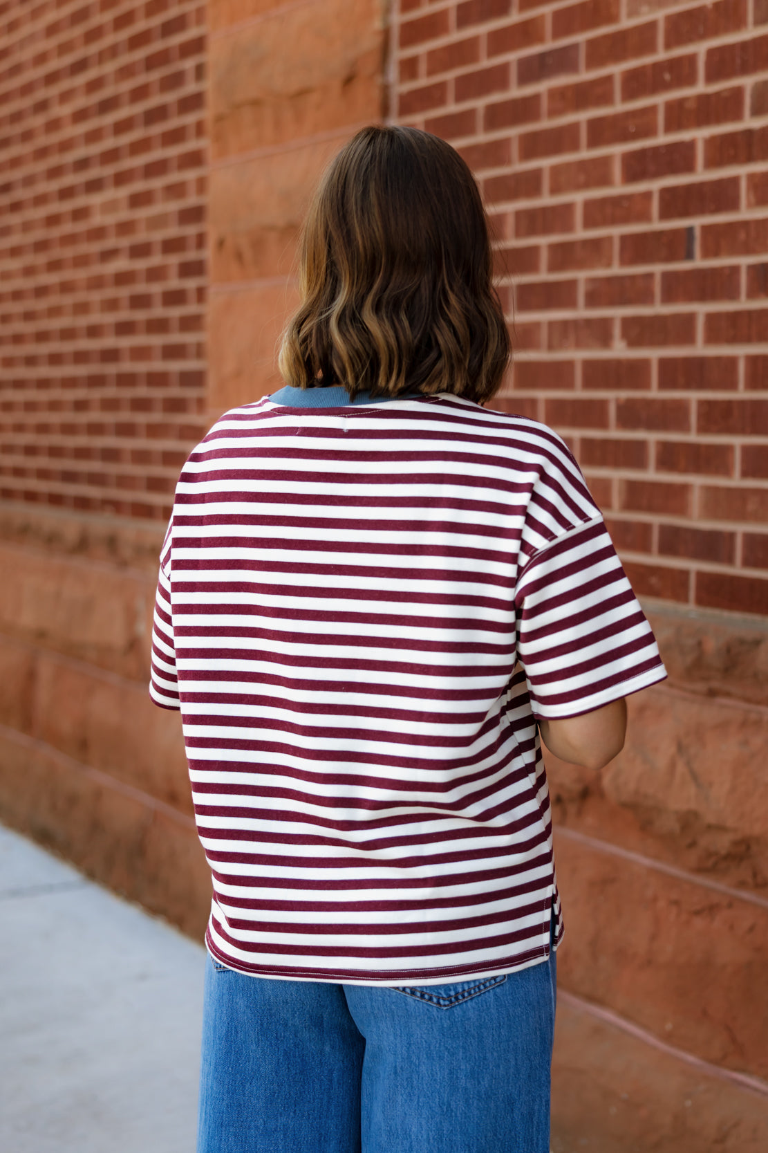 Paisley Striped T-Shirt | Burgundy Multi