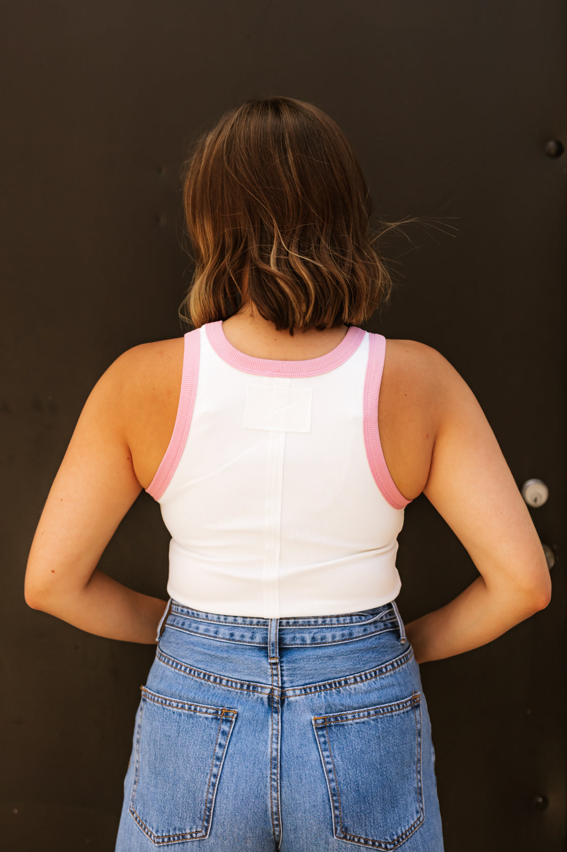 Lux Contrast Tank | Pink