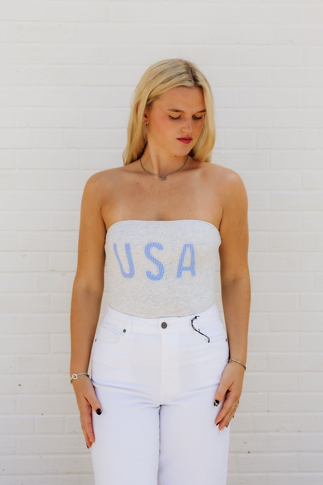 USA Tube Top | Heather Grey