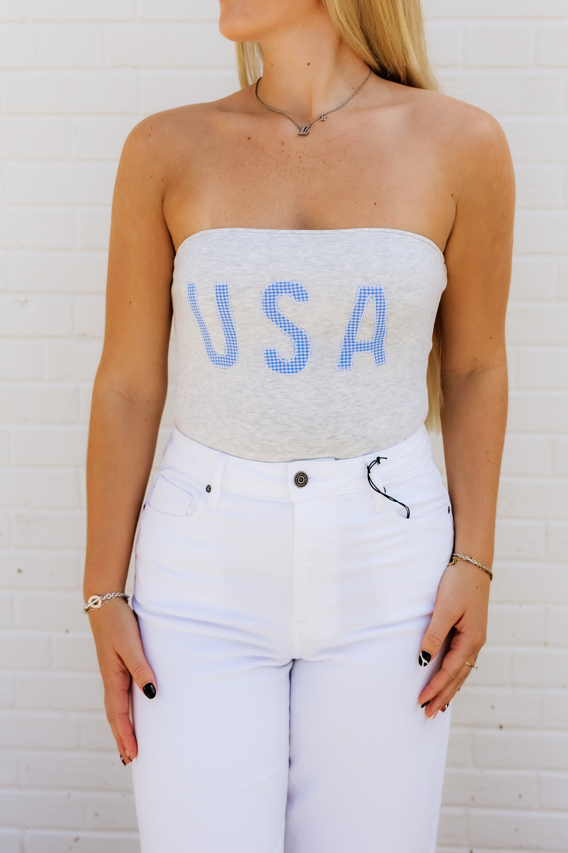 USA Tube Top | Heather Grey