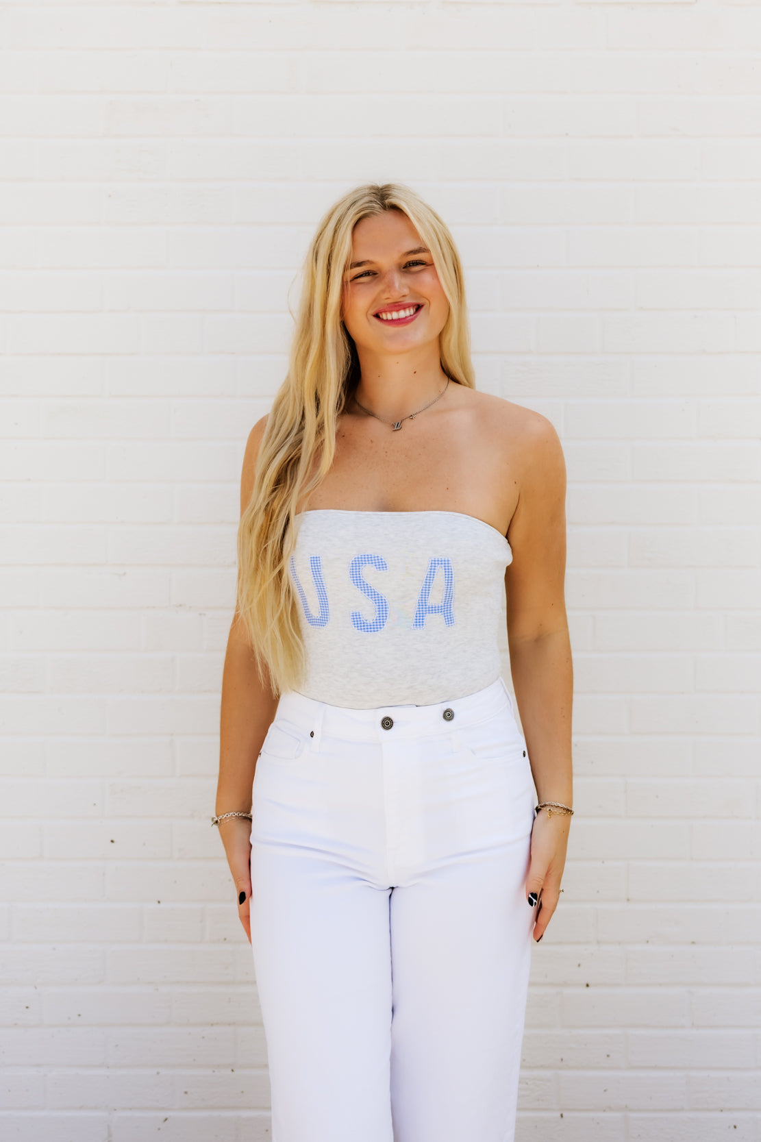 USA Tube Top | Heather Grey