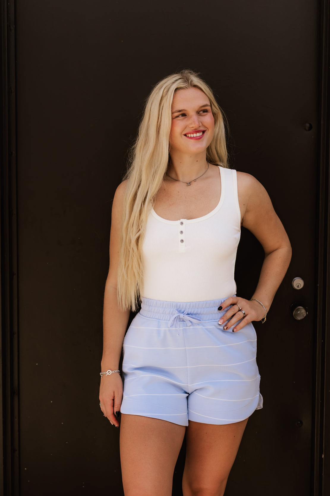 Dallas Striped Shorts | Frost/Cream