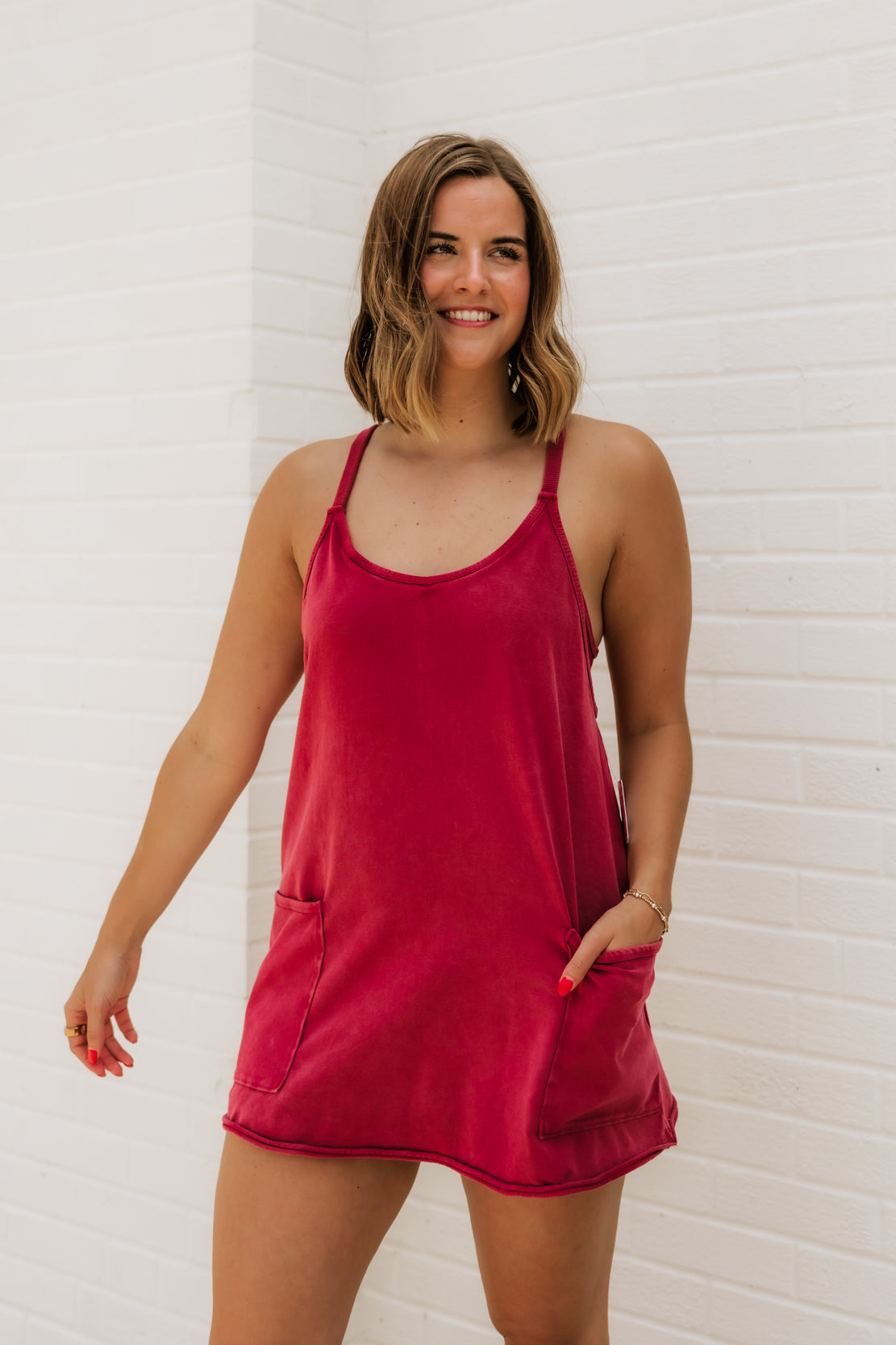 Hot Shot Mini Dress | Brick