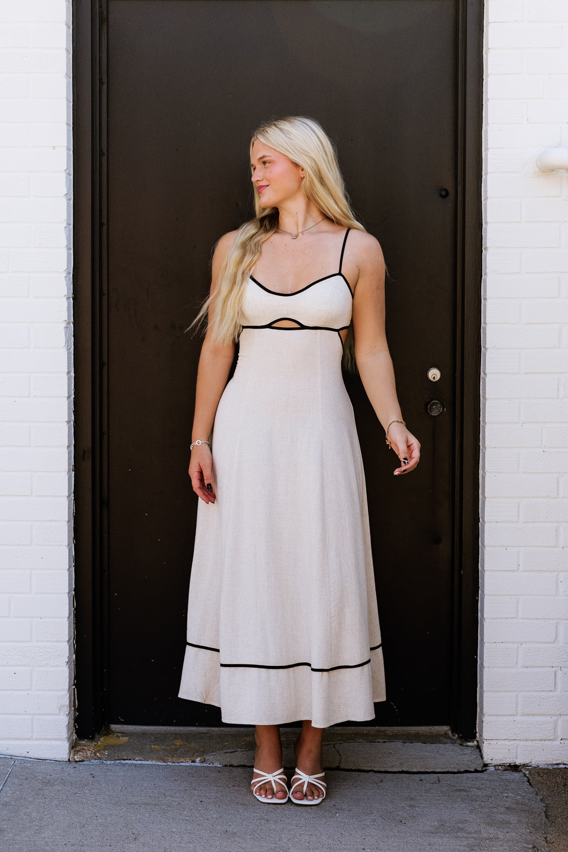 Grace Linen Midi Dress | Oatmeal
