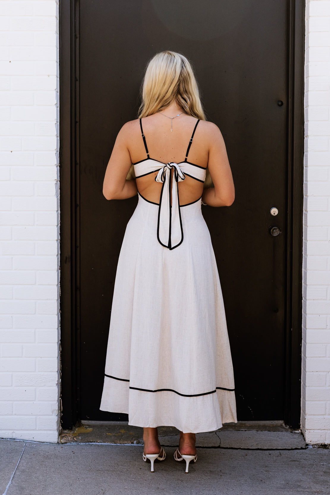 Grace Linen Midi Dress | Oatmeal