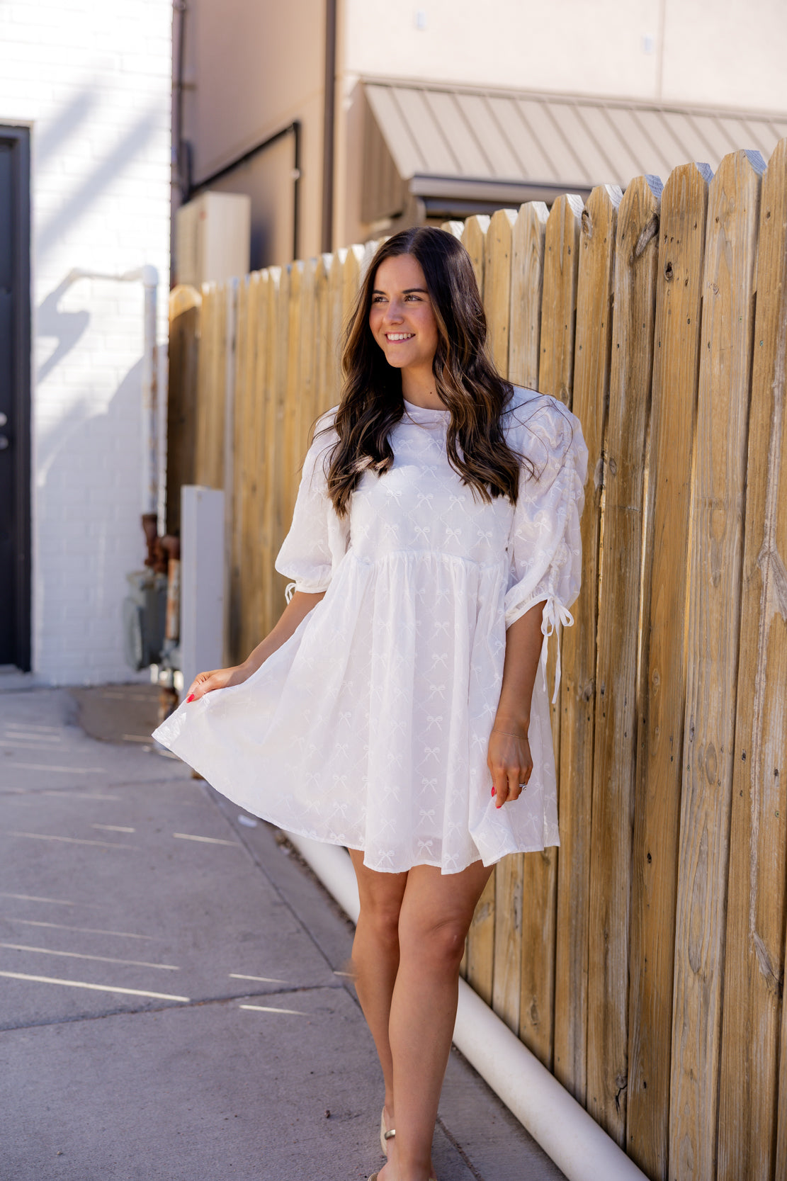 Athena Babydoll Mini Dress | Off White