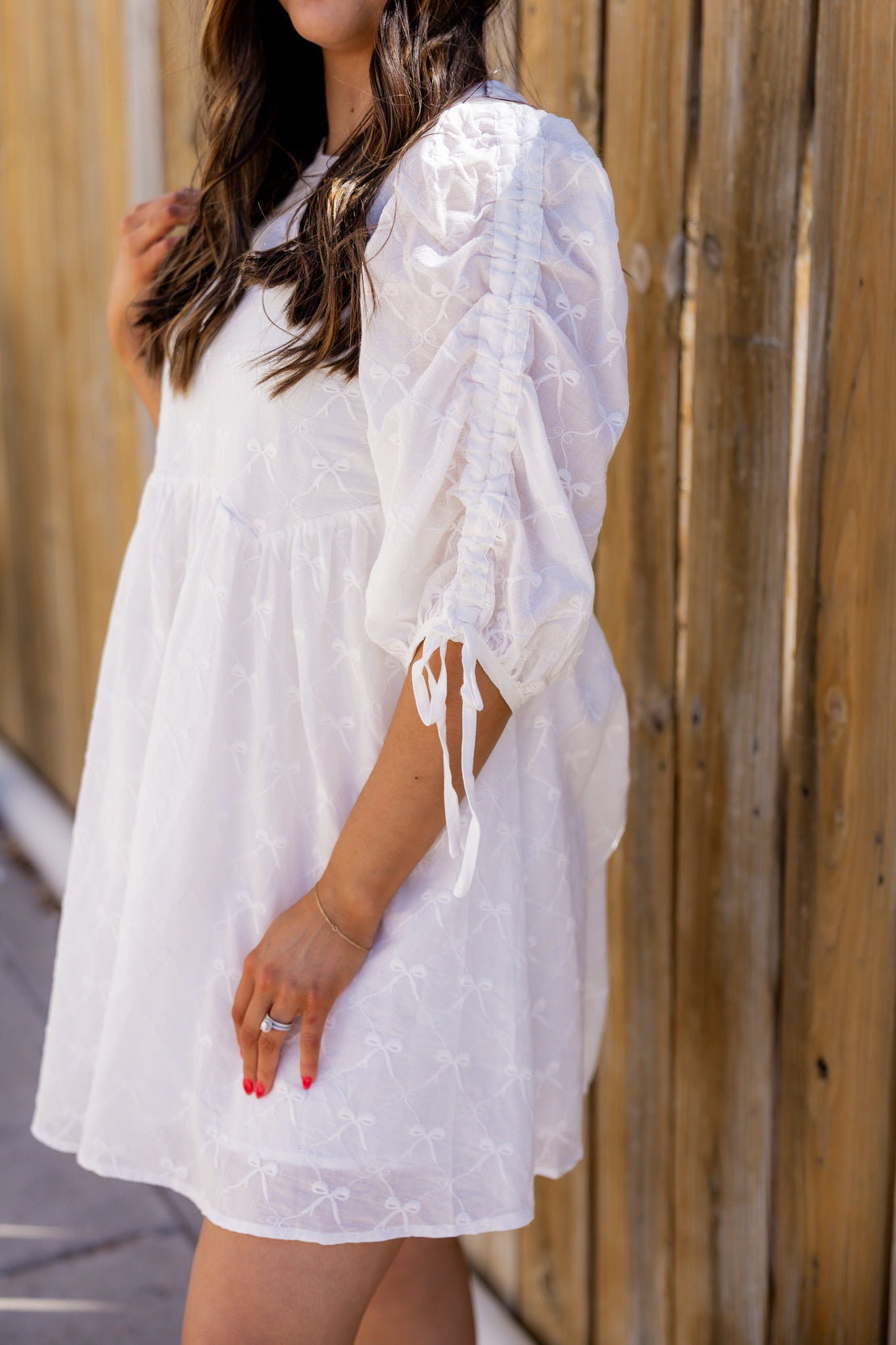 Athena Babydoll Mini Dress | Off White