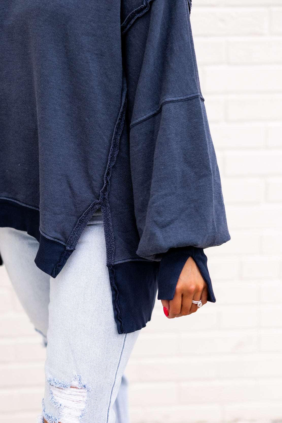 We The Free Camden Henley Sweatshirt | Navy
