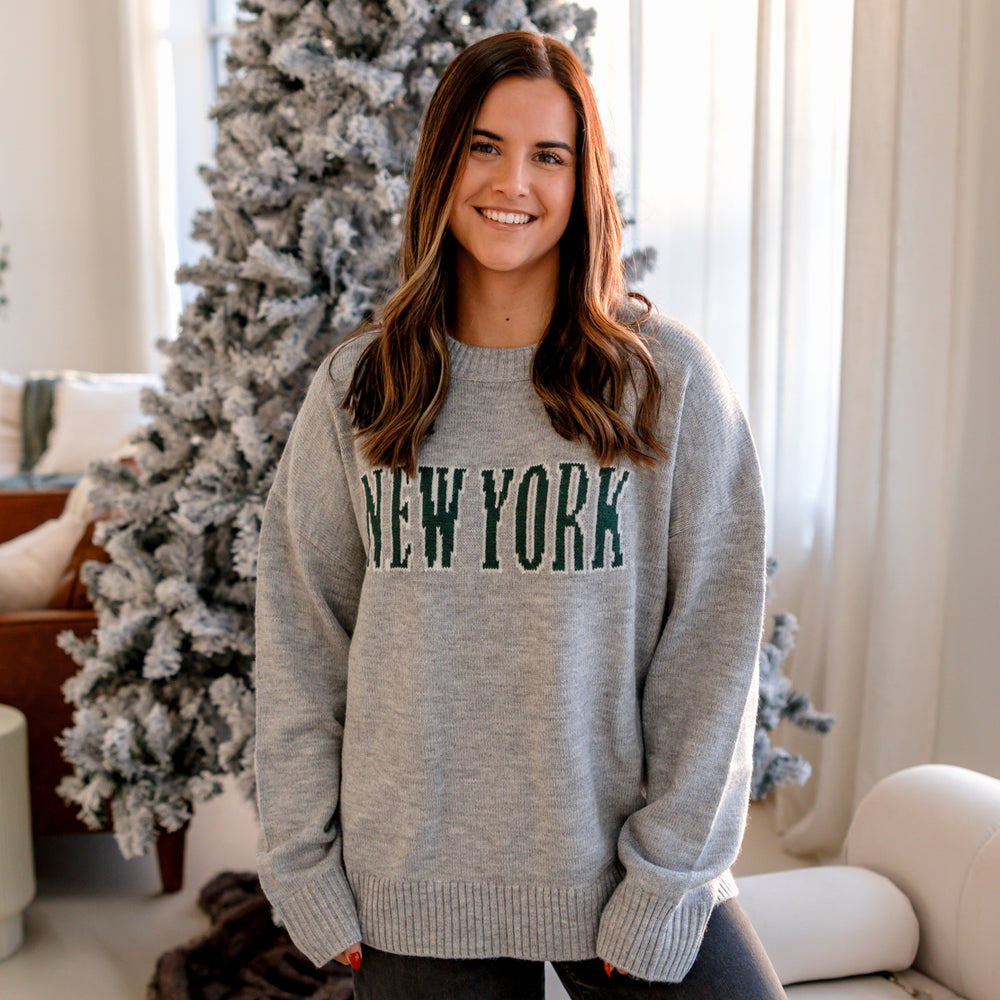 
                      
                        New York Knit Sweater | Heather Grey
                      
                    