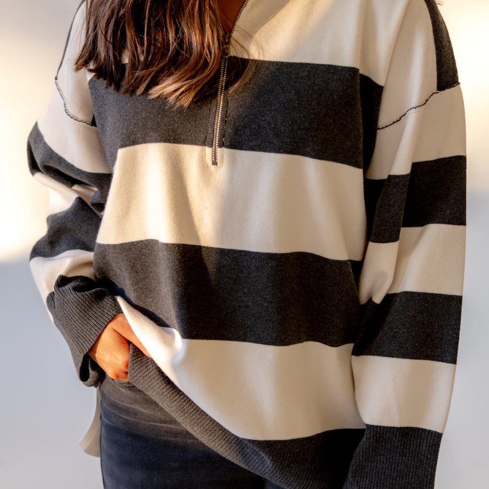 
                      
                        Coastal Stripe Pullover | Carbon Champagne
                      
                    