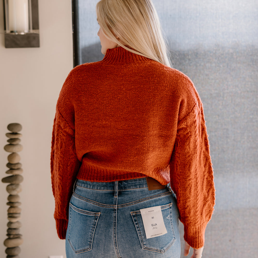 
                      
                        Taya Cable Knit Sweater | Redwood
                      
                    