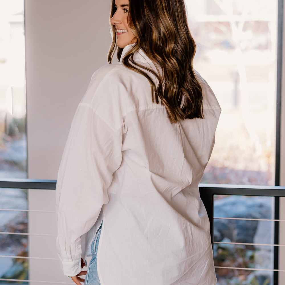 
                      
                        Barb Oversized Button Up | White
                      
                    