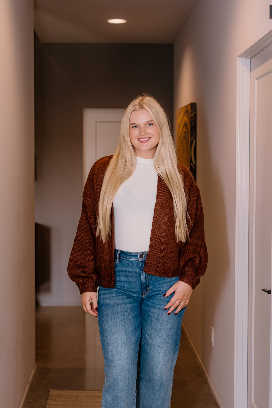 Libby Boxy Cardigan | Brown