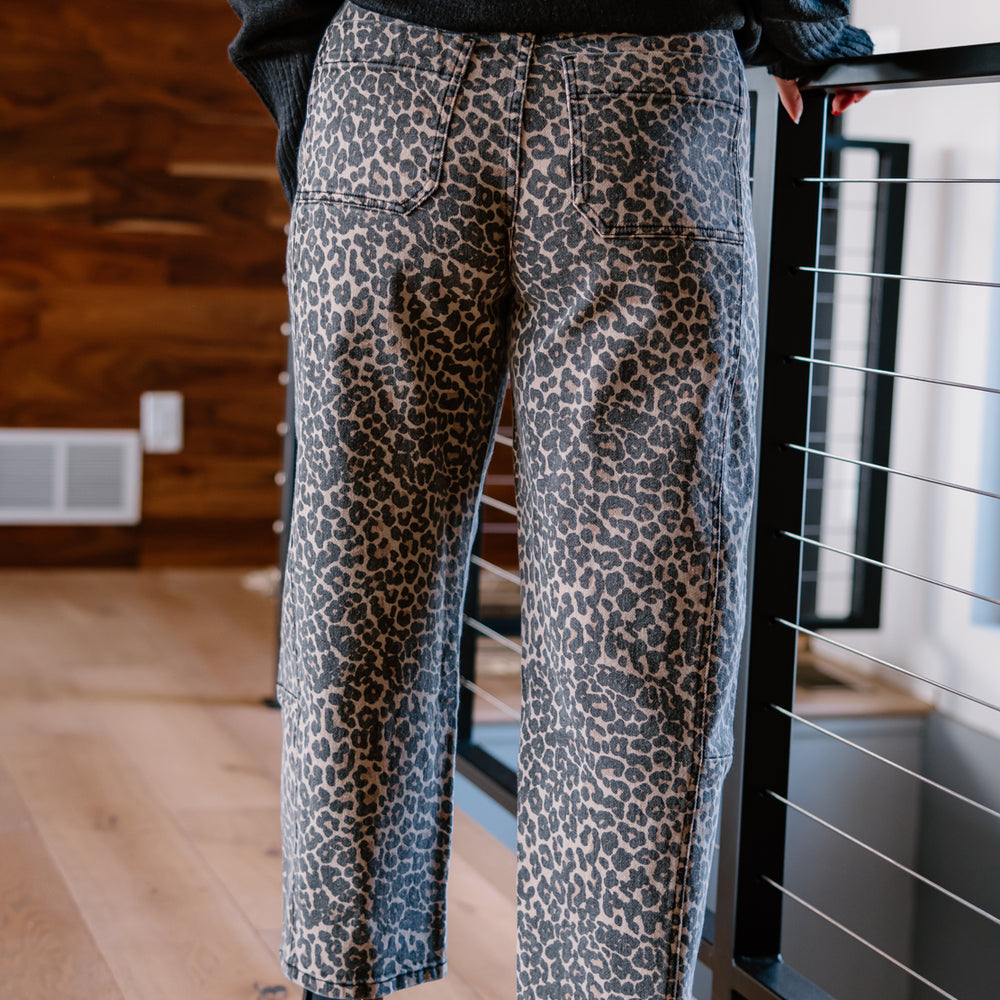 
                      
                        Marlowe Printed Barrel Pant | Leopard
                      
                    