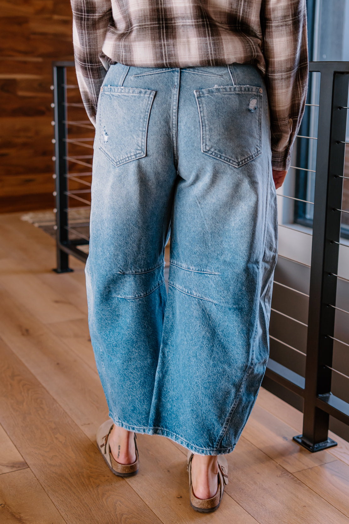 We The Free Good Luck Mid Rise Barrel Jeans | Barnyard Blue