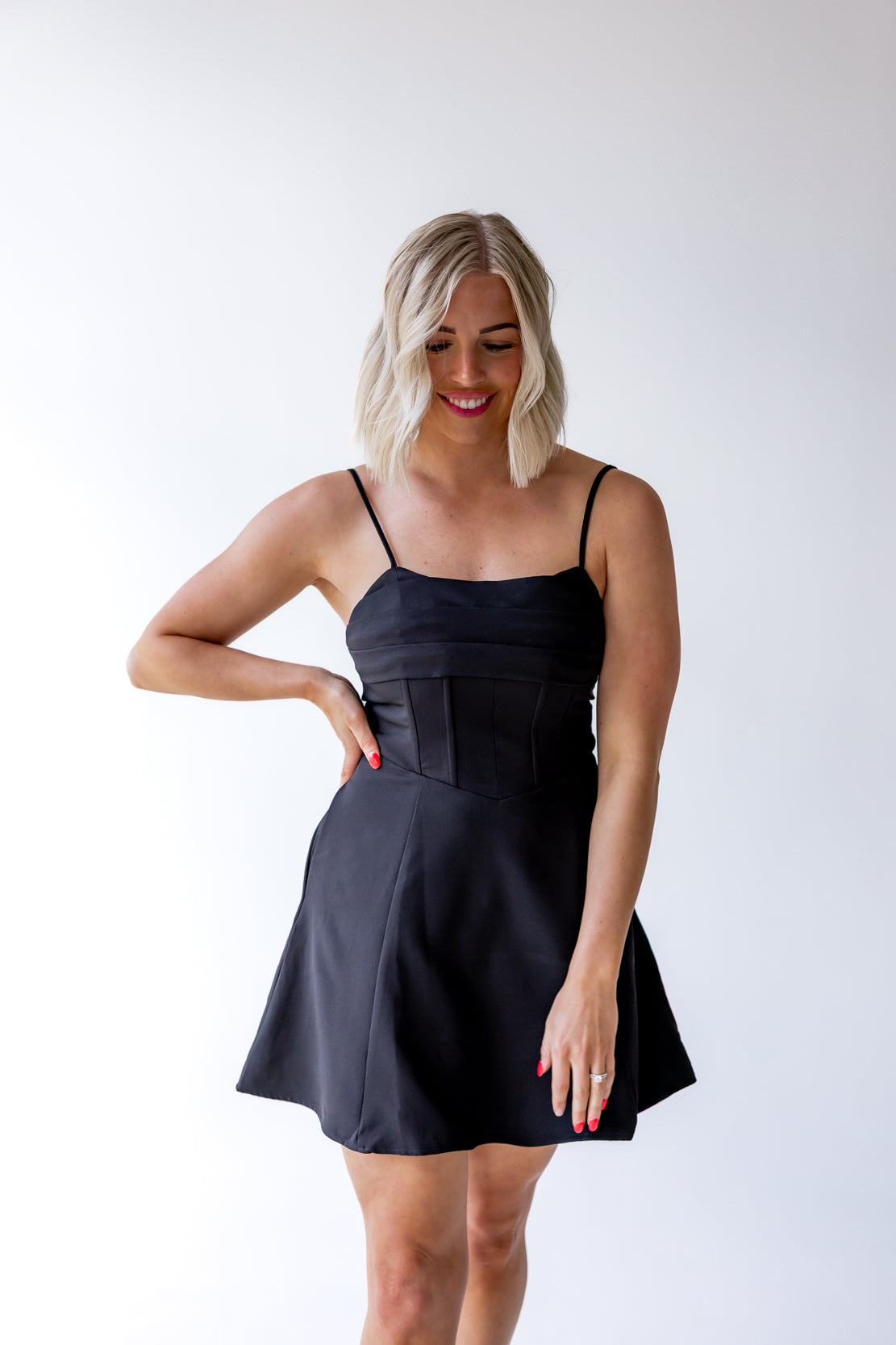 Evelyn Corset Mini Dress | Black