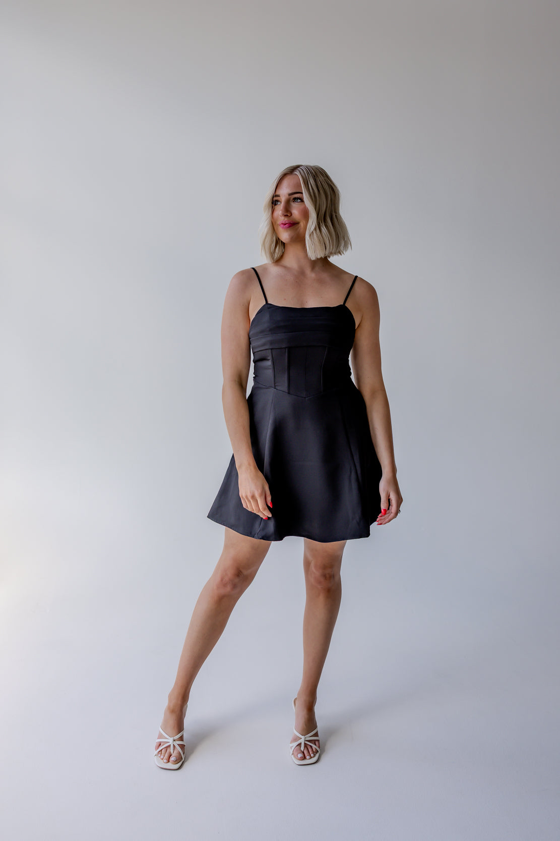 Evelyn Corset Mini Dress | Black