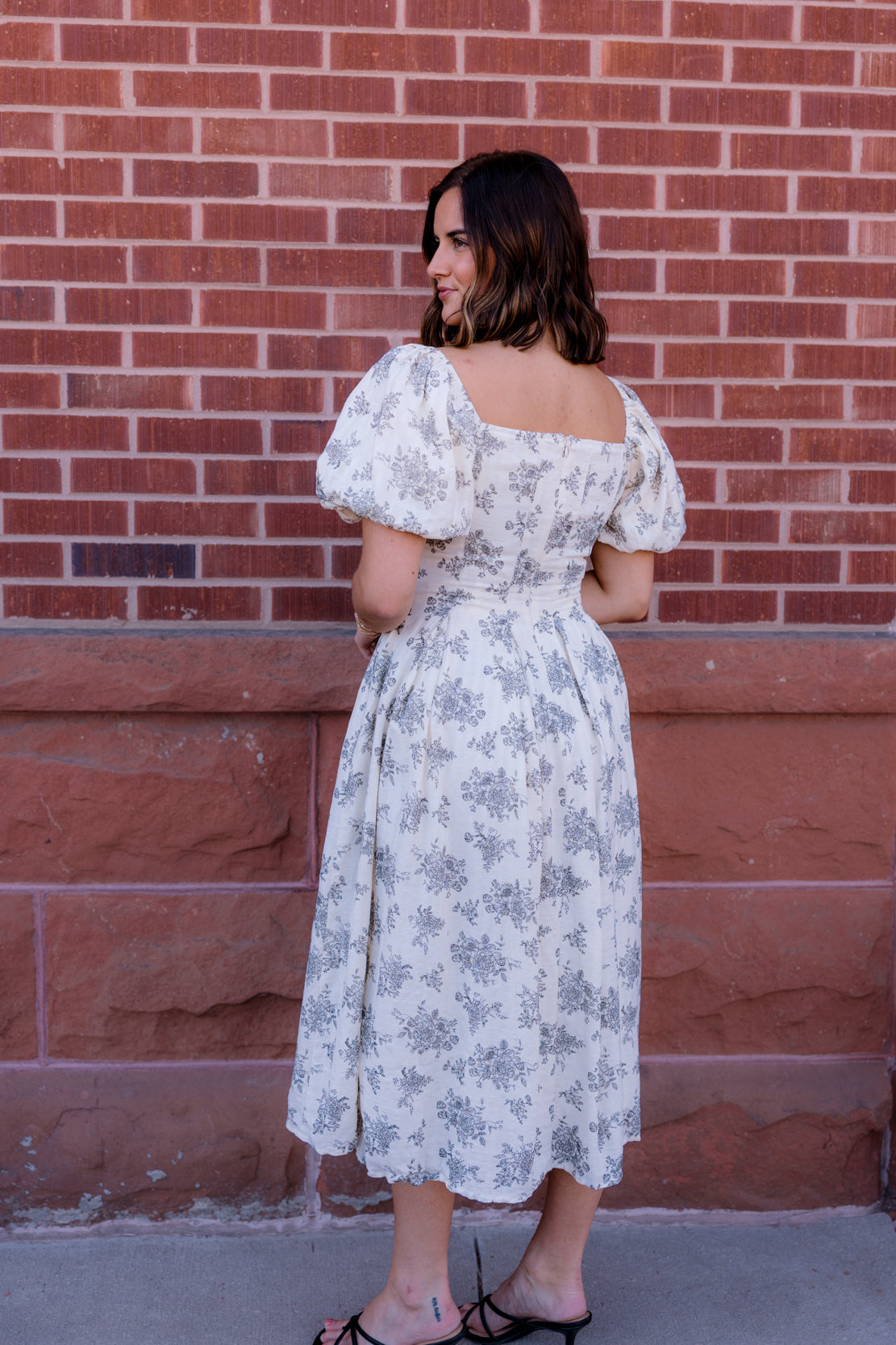 Callie Floral Pleated Midi Dress | Ivory