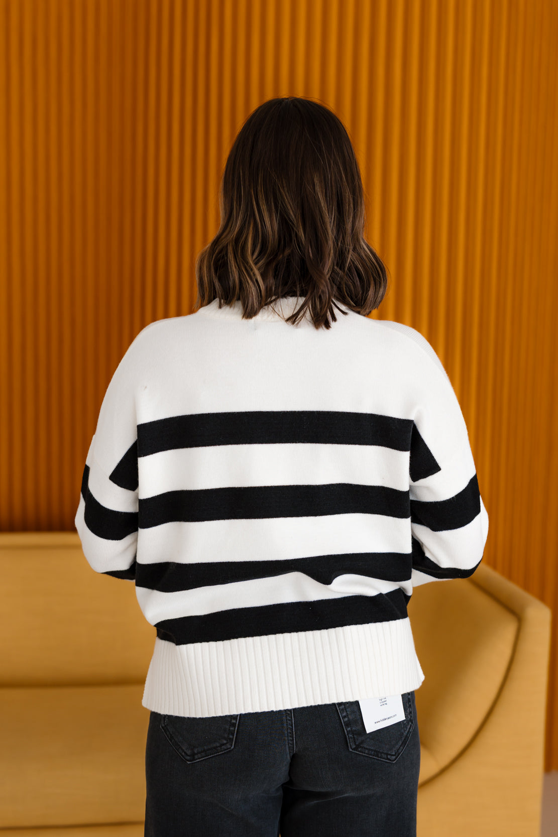 Lydia Striped Sweater | Cream/Black