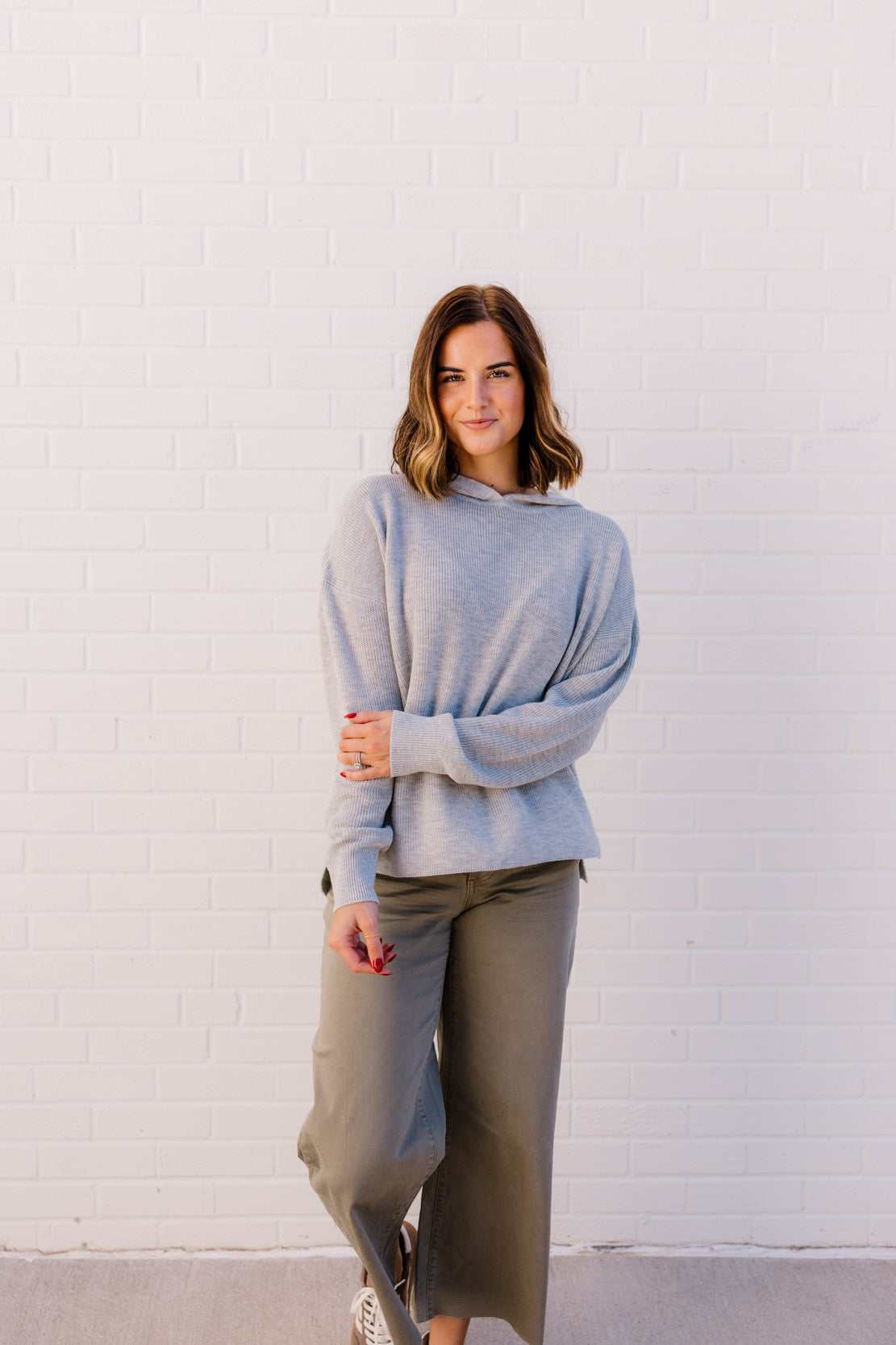 Charlie Knit Hoodie Sweater | Heather Grey