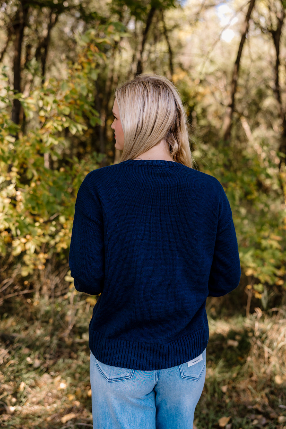 Teddy Bear Graphic Sweater | Navy