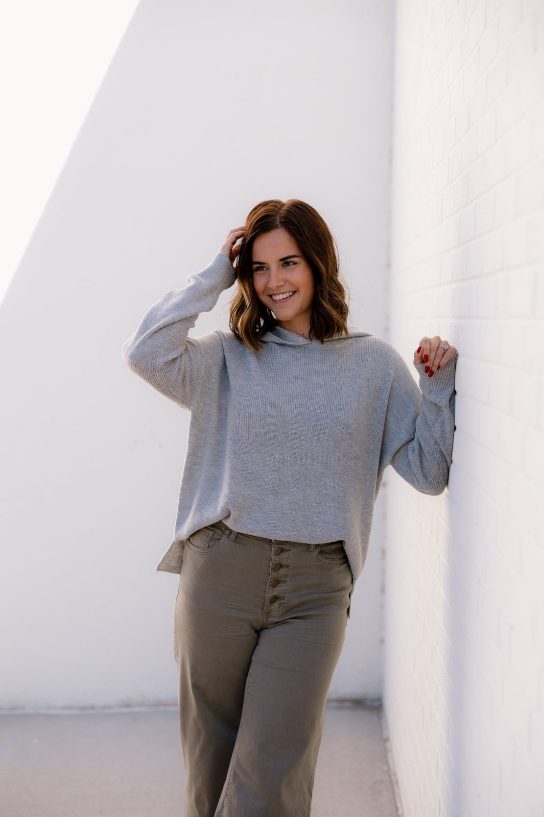 Charlie Knit Hoodie Sweater | Heather Grey